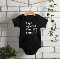 Image 3 of Heavy Metal Fans Baby Shower Gift- Rage Against The Sleep Baby Bodysuit for New Baby Gift-Metal M...