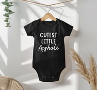 Image 2 of Cutest Little Asshole Funny Baby Shower Gift, Hilarious Baby Bodysuit, Fun New Mom Gift, Cool Bab...