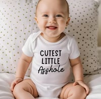 Image 3 of Cutest Little Asshole Funny Baby Shower Gift, Hilarious Baby Bodysuit, Fun New Mom Gift, Cool Bab...