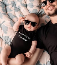 Image 1 of Emo Kid In Training Baby Bodysuit- New Mom New Dad Emo Baby Shower Gift- Rock Fan Baby Shower Gif...