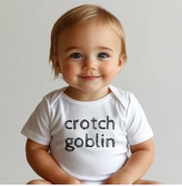 Image 3 of Hilarious Crotch Golblin Baby Bodysuit- Funny Baby Shower Gift- Hilarious New Mom New Dad Gift Id...