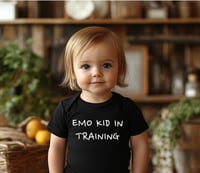 Image 2 of Emo Kid In Training Baby Bodysuit- New Mom New Dad Emo Baby Shower Gift- Rock Fan Baby Shower Gif...