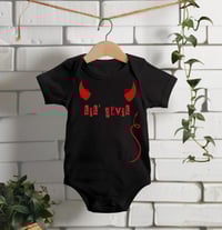 Image 3 of Lil' Devil Baby Bodysuit- Cute Little Devil Baby Shower Gift- Rock Baby Gift- Rock Fan Baby Showe...