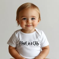 Image 1 of Metal Fans Baby Gift- Freak In A Crib Baby Bodysuit- Rock Baby Gift- Rock Fan Baby Shower Gift- M...