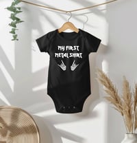 Image 2 of Heavy Metal Fans Baby Shower Gift Idea- My First Metal Shirt Baby Bodysuit for New Baby Gift-Meta...