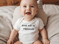 Image 3 of Emo Kid In Training Baby Bodysuit- New Mom New Dad Emo Baby Shower Gift- Rock Fan Baby Shower Gif...