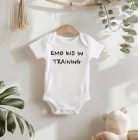 Image 4 of Emo Kid In Training Baby Bodysuit- New Mom New Dad Emo Baby Shower Gift- Rock Fan Baby Shower Gif...