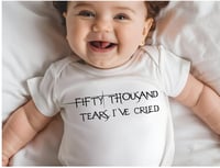 Image 2 of Cool Baby Bodysuit Gift- Fifty Thousand Tears I've Cried Bodysuit- Rock Fan Baby Shower Gift- Met...