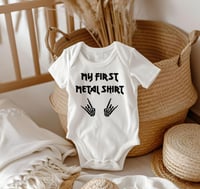 Image 3 of Heavy Metal Fans Baby Shower Gift Idea- My First Metal Shirt Baby Bodysuit for New Baby Gift-Meta...