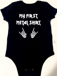 Image 4 of Heavy Metal Fans Baby Shower Gift Idea- My First Metal Shirt Baby Bodysuit for New Baby Gift-Meta...