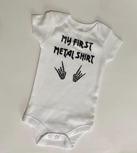 Image 5 of Heavy Metal Fans Baby Shower Gift Idea- My First Metal Shirt Baby Bodysuit for New Baby Gift-Meta...