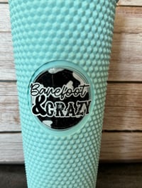 Image 2 of 24oz Barefoot and Crazy Studded Tumbler
