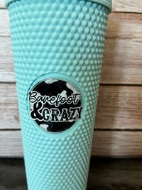 Image 4 of 24oz Barefoot and Crazy Studded Tumbler