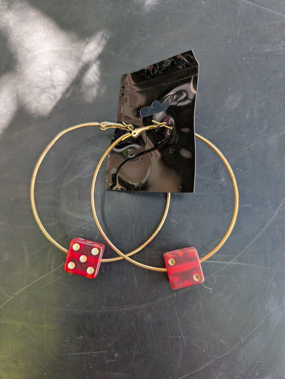 Dice Hoop Earrings