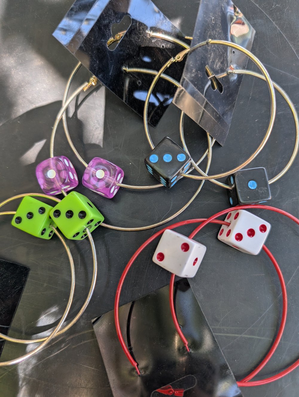 Dice Hoop Earrings