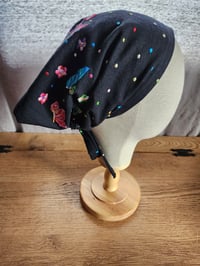 Image 2 of Linen Crown Cover in Butterflies on Black