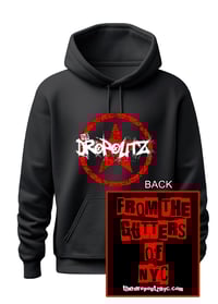 Image 1 of Hoodie Dropoutz Logo Front and Gutter NYC on back
