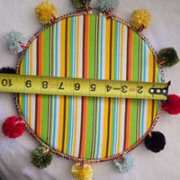 Image 4 of Vintage Striped Fabric Pin Display 9 inch