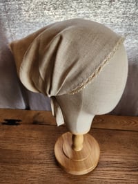 Image 1 of Linen Crown Cover in Natural (undyed) & Lace Trim