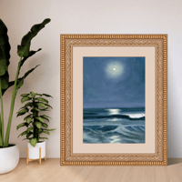 Image 4 of "Moonlit Waves" Original Oil Painting Fine Art Giclée Print