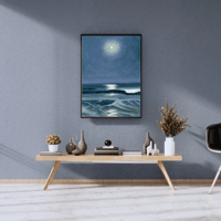 Image 6 of "Moonlit Waves" Original Oil Painting Fine Art Giclée Print