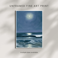 Image 7 of "Moonlit Waves" Original Oil Painting Fine Art Giclée Print