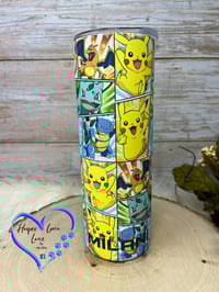 Image 1 of 20oz Pokemon  Small Characters Glow In the Dark Sublimation Tumbler 