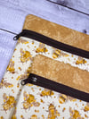 Project Bag/Yellow Bees/Brown Zip