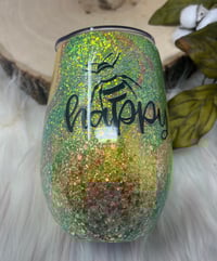 Image 1 of 14oz Bee Happy Wine Tumbler