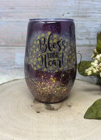 Image 1 of 14oz Bless Your Heart Wine Tumbler