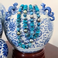 Image 2 of Tahitian Pearl, Apatite, & Turquoise Helix