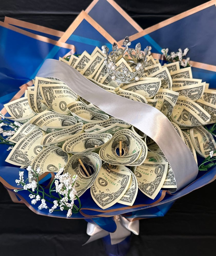 Image of $50 Money Bouquet Blue