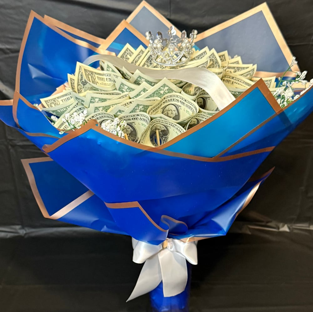 Image of $50 Money Bouquet Blue