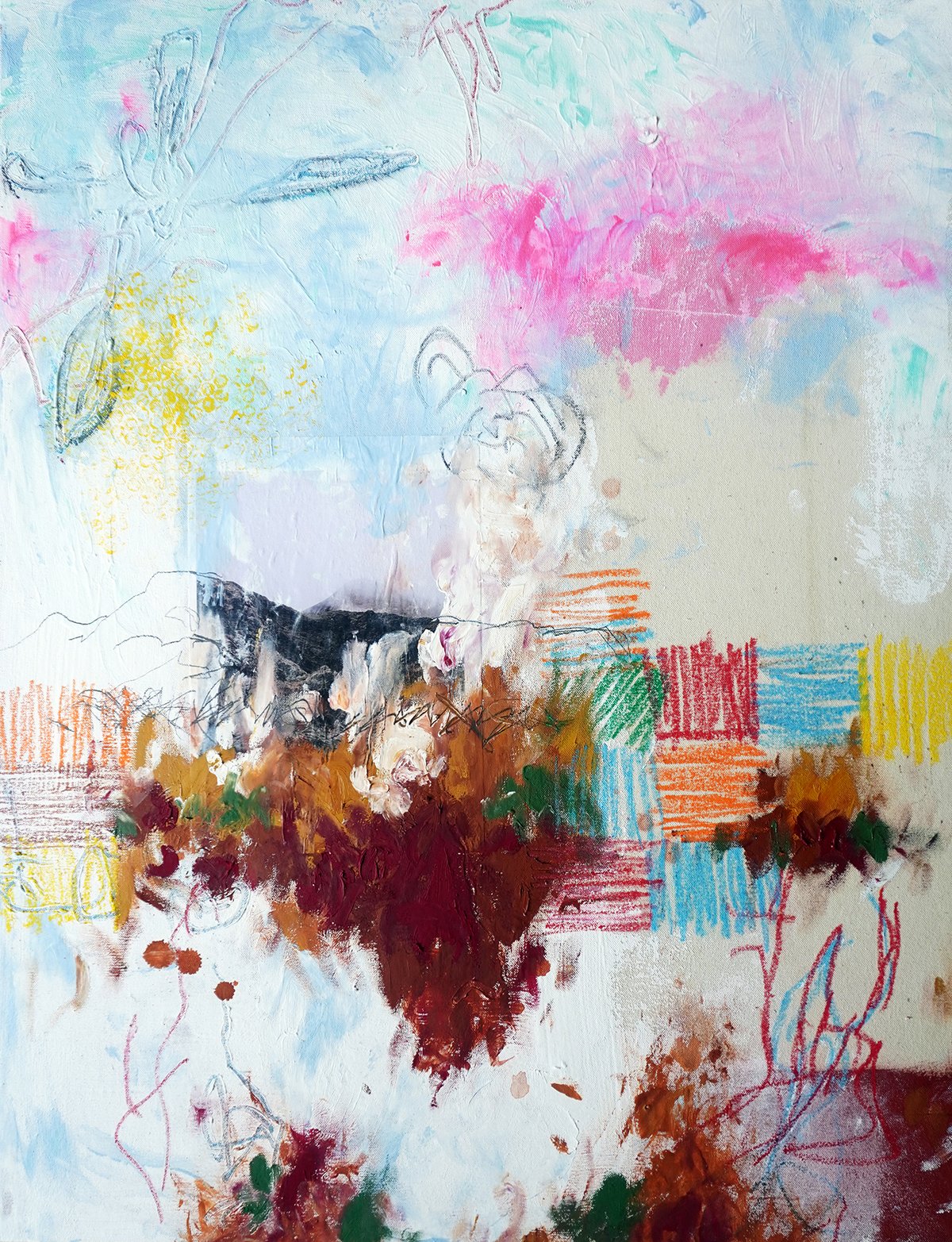 Image of En la montaña. Cerca de Davos. Técnica mixta sobre lienzo. 90x71 cm