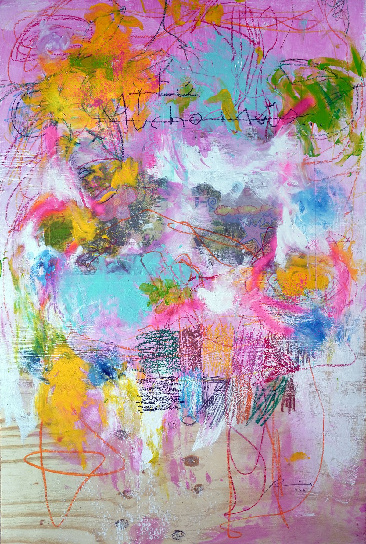 Image of Y tú mucho más. Técnica mixta sobre madera. 120x80 cm