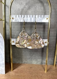 "Oceana" Reuleaux Triangle Abalone Acrylic Earrings
