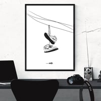 Image 2 of Sneaker Poster Sneaker Tossing with Air Force 1 Mid Hypebeast Print