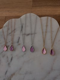 Dahlia or Iris Angel Tear Necklace (Choose Metal)