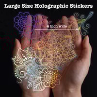 Image 3 of 80 Pieces Large Size Holographic Stickers, Glitter Shiny Iridescent Transparent Resin Sticker Decals