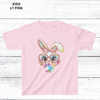 Image 1 of Cute Bunny Graphic Kids Tee, Fun Bubble Gum Bunny Shirt for Kids, Easter Gift, Spring Outfit, Trendy