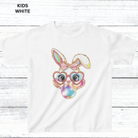 Image 3 of Cute Bunny Graphic Kids Tee, Fun Bubble Gum Bunny Shirt for Kids, Easter Gift, Spring Outfit, Trendy
