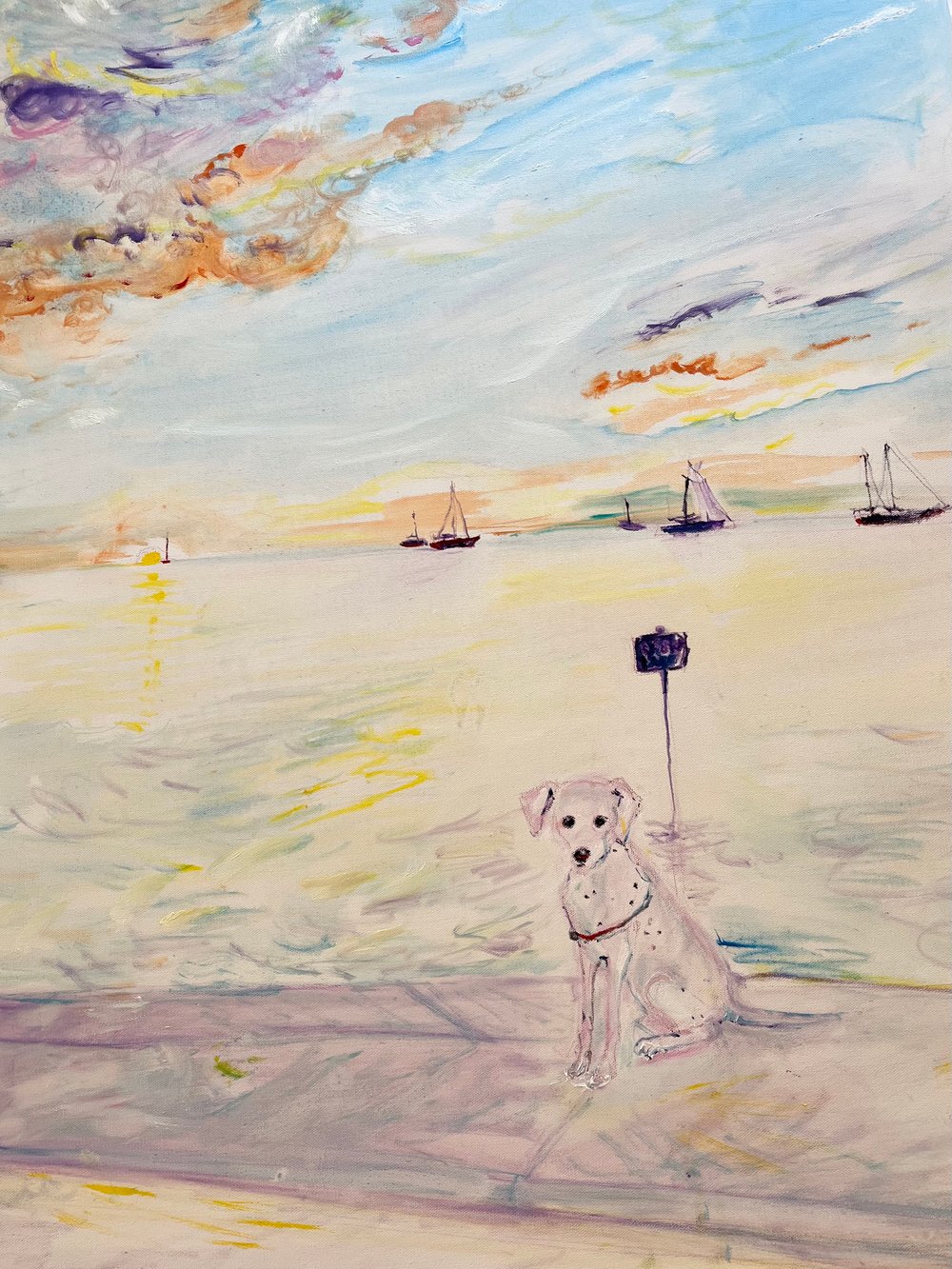 Image of Elvis in Key Biscayne oil on canvas