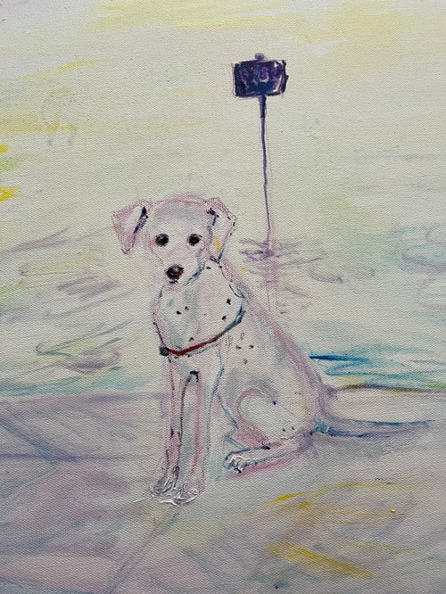 Image of Elvis in Key Biscayne oil on canvas