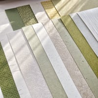 Image 4 of 15 Sheets Textured Scrapbook Paper Assorted Set 5.8x8.3 Inch A5 (Forest Green)