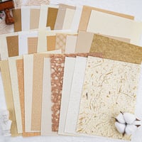 Image 1 of 30 Sheets Textured Scrapbook Paper Assorted Set 5.8x8.3 Inch A5 (Warm Earth)