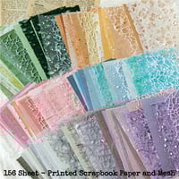 Image 2 of 156 Sheets Scrapbook Paper and Mesh Fabric Assorted Set 3.9x5.5 Inch