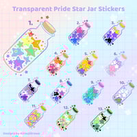 Image 1 of Transparent Star Jar Pride Stickers 