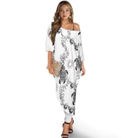 Image 1 of Ladies Hawaiian Honu Print Off Shoulder Two-Piece Blouse and Pants