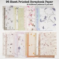 Image 3 of 160 Sheets Textured Scrapbook Paper and Mesh Fabric Assorted Set 4.9x7 Inch
