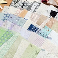 Image 5 of 160 Sheets Textured Scrapbook Paper and Mesh Fabric Assorted Set 4.9x7 Inch